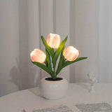 LED Simulation Tulip Night Light - 1pc USB Table Lamp Ornaments With Vase - Best Mother's Day Gift For Home Living Room Desktop Decor