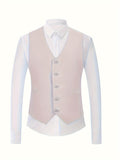 2-Piece Men's Classic Solid Color Dress Suit Set - Single Breasted V-Neck Waistcoat and Fitted Pants for Wedding, Party, Dance, and Formal Occasions - Stylish, Comfortable, and Versatile