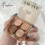 4Color Diamond Shimmer Matte Eyeshadow Pallete Earthy Shiny Long Lasting Waterproof Eye Pigment