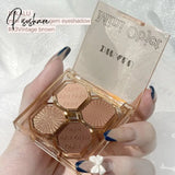 4Color Diamond Shimmer Matte Eyeshadow Pallete Earthy Shiny Long Lasting Waterproof Eye Pigment