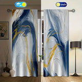 2pcs Marble Pattern + Decorative Window Curtains, Window Drapes for Bedroom Living Room Office Study