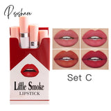 4Pcs/Box Lipsticks Matte 24 Hours Waterproof Permanent Lip Makeup Long Lasting No Fade Little Stick