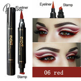 4Pcs Double Head Waterproof Liquid Eyeliner Moon Star Heart Shapes Tattoo Stamp Quick To Dry Eye