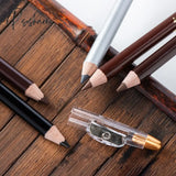 5 Color Eyebrow Pencil Waterproof Easy To Use Natural Long Lasting Microblading Wood Black Gray Pen