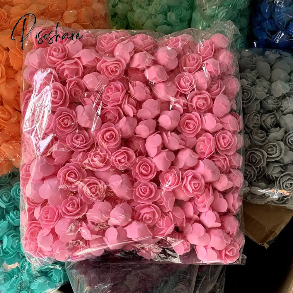 50/100/200/500Pcs 3Cm Foam Rose For Bear Artificial Flowers Diy Gifts Box Wedding Decorative