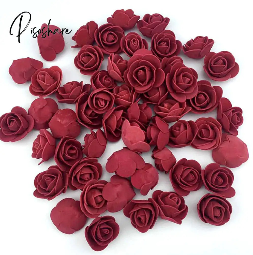 50/100/200/500Pcs 3Cm Foam Rose For Bear Artificial Flowers Diy Gifts Box Wedding Decorative
