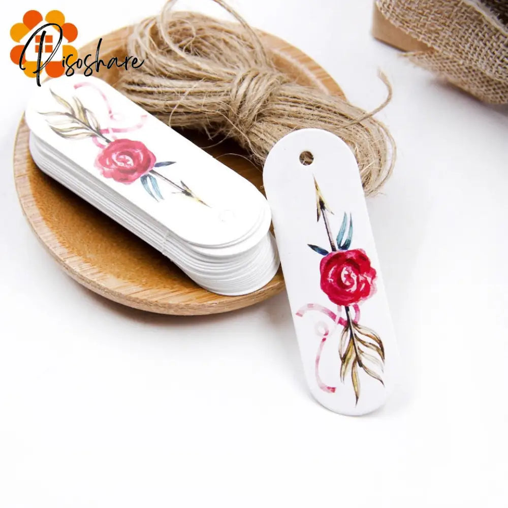 50Pcs/Lot Beautiful Paper Tags With Hemp Rope Wedding Diy Package Party Decorations Mariage