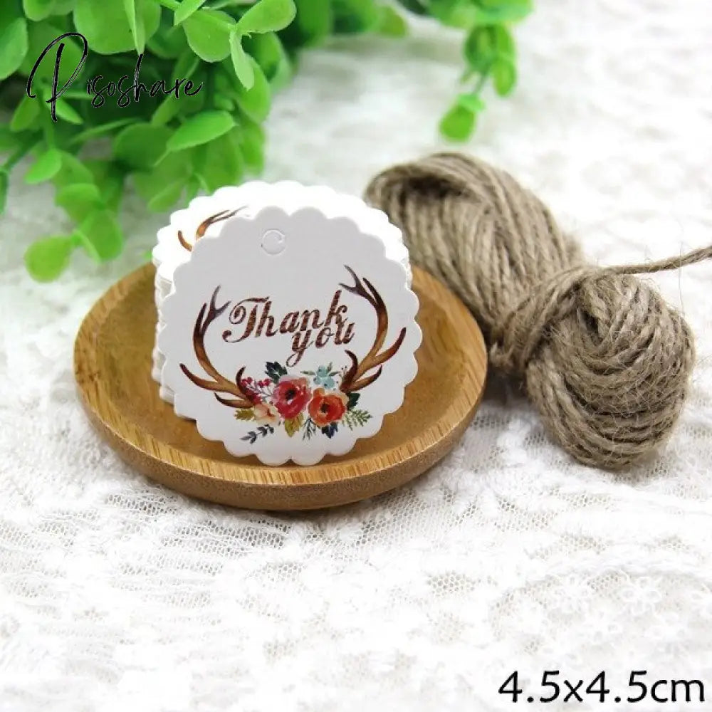 50Pcs/Lot Beautiful Paper Tags With Hemp Rope Wedding Diy Package Party Decorations Mariage