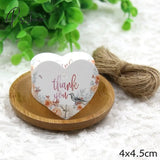 50Pcs/Lot Beautiful Paper Tags With Hemp Rope Wedding Diy Package Party Decorations Mariage