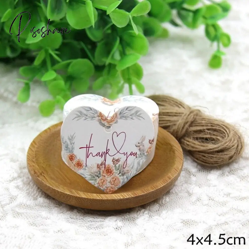50Pcs/Lot Beautiful Paper Tags With Hemp Rope Wedding Diy Package Party Decorations Mariage
