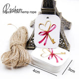 50Pcs/Lot Beautiful Paper Tags With Hemp Rope Wedding Diy Package Party Decorations Mariage