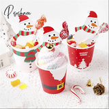 50Pcs/Lot Cartoons Santa Claus Paper Lollipop Cards Diy Gift Package Decor Christmas Decoration