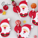 50Pcs/Lot Cartoons Santa Claus Paper Lollipop Cards Diy Gift Package Decor Christmas Decoration