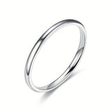 1pc 2mm Simple Stainless Steel Ring, Fashion Jewelry Gift