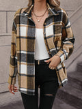 Elegant Women's Plaid Print Oversized Shirt - Spring/Autumn Collection - Polyester Material - Adult Size - Casual Style - Lace-up Front - No Detail - Woven Fabric - Exclusive Series