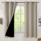 2 Panels Blackout Curtains Heat Insulation Curtain Panels With Coated Insulation Lining Suitable For Living Room, Bedroom, Kitchen, Bathroom, Home Decor, Room Decor