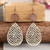 Vintage Hollow Leaf Shape PU Leather Earrings Jewelry Gift For Party Vacation Decor Accessories Fall Winter Ear Ornaments