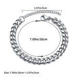 1pc Men's Silver Domineering Stainless Steel Chain Bracelet, Cuban Link Bracelet For Men, Father's Day Gift