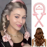 [Overnight Gentle Satin Hair Rollers] Heatless Curling Set - Satin Hair Rollers for Overnight Curls - Heatless Hair Curlers with Headband - Gentle and Effective Hair Care