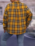 Stylish Plus Size Plaid Print Collared Shirt - Women's Plus Size Blouses - Long Sleeve, Button Front, Casual, Comfortable, Relaxed Fit Clothing for Curvy Women