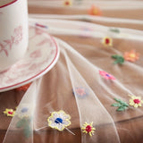 1pc French Style Lace Tablecloth - Exquisite Embroidered Floral Polyester, Heat-Resistant, Machine Made for Dining, Kitchen, Living Room, and Outdoor Picnic (100% Polyester)