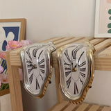 Silent Minimalist Roman Numeral Clock - Vintage Creative Twist Wall Clock for Home Bedroom Living Room