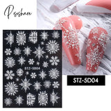 5D Acrylic Flowers Stickers Nails Art Supplies Gradient Pink White Floral Lace Nail Slider Summer