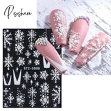 5D Acrylic Flowers Stickers Nails Art Supplies Gradient Pink White Floral Lace Nail Slider Summer