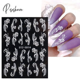 5D Acrylic Flowers Stickers Nails Art Supplies Gradient Pink White Floral Lace Nail Slider Summer