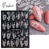 5D Acrylic Flowers Stickers Nails Art Supplies Gradient Pink White Floral Lace Nail Slider Summer