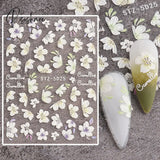 5D Acrylic Flowers Stickers Nails Art Supplies Gradient Pink White Floral Lace Nail Slider Summer