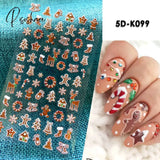 5D Acrylic Flowers Stickers Nails Art Supplies Gradient Pink White Floral Lace Nail Slider Summer