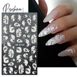 5D Acrylic Flowers Stickers Nails Art Supplies Gradient Pink White Floral Lace Nail Slider Summer