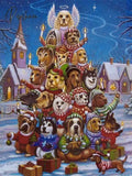 5D Diy Full Round Diamond Painting Santa Snowman Dog Embroidery Christmas Tree Picture Of