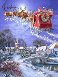 5D Diy Full Round Diamond Painting Santa Snowman Dog Embroidery Christmas Tree Picture Of