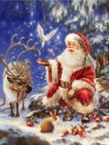 5D Diy Full Round Diamond Painting Santa Snowman Dog Embroidery Christmas Tree Picture Of