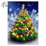 5D Diy Full Round Diamond Painting Santa Snowman Dog Embroidery Christmas Tree Picture Of