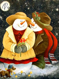 5D Diy Full Round Diamond Painting Santa Snowman Dog Embroidery Christmas Tree Picture Of