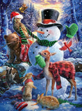 5D Diy Full Round Diamond Painting Santa Snowman Dog Embroidery Christmas Tree Picture Of