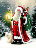 5D Diy Full Round Diamond Painting Santa Snowman Dog Embroidery Christmas Tree Picture Of