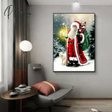 5D Diy Full Round Diamond Painting Santa Snowman Dog Embroidery Christmas Tree Picture Of