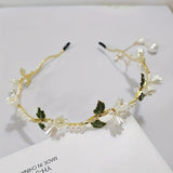 White Pearl Drop Elegant Orchid Hair Hoop for Women - Chinese Style Hair Accessories - Elegant & Feminine Hairband
