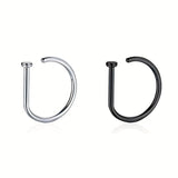 2pcs/3pcs/5Pcs Non Piercing Nose Ring, Fashion Punk Non Piercing Stainless Steel Nose Clip, Nose Septum, Body Jewelry