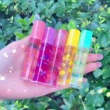 6 Color Random Roll-On Fruit Oil Lip Balm Gloss Moisturizing Mirror Transparent Long Lasting