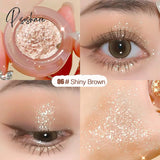 6 Colors Monochrome Eyeshadow Waterproof Lasting Glitter Discoloration Highlighter Palette Rose