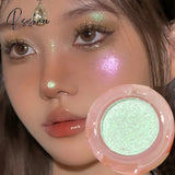 6 Colors Monochrome Eyeshadow Waterproof Lasting Glitter Discoloration Highlighter Palette Rose