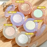 6 Colors Monochrome Eyeshadow Waterproof Lasting Glitter Discoloration Highlighter Palette Rose