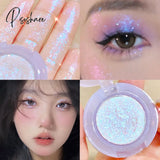 6 Colors Monochrome Eyeshadow Waterproof Lasting Glitter Discoloration Highlighter Palette Rose