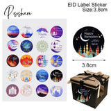 60/120Pcs Ramadan Eid Mubarak Decorations Paper Sticker Gift Lable Seal Islamic Muslim Eid Al-Fitr