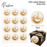 60/120Pcs Ramadan Eid Mubarak Decorations Paper Sticker Gift Lable Seal Islamic Muslim Eid Al-Fitr